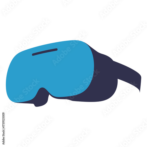 Blue virtual reality headset isolated on white background for immersive experience