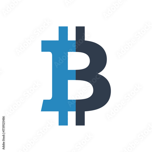 Bitcoin symbol isolated on white background representing cryptocurrency and blockchain