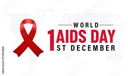 Celebration of World AIDS Day of awareness, honor, support, prevention, and treatment of HIV/AIDS is held on December 1. A concept for healthcare and medicine. Design for cards, prints, social media .