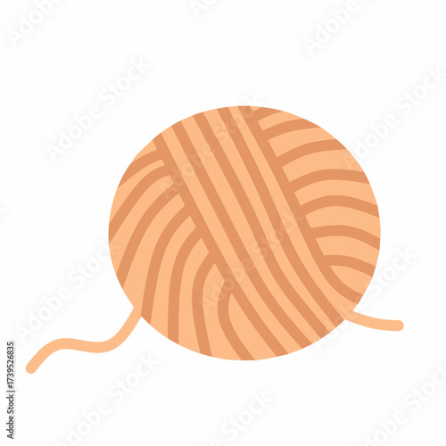 Yarn Ball in Flat Style for Craft and Handmade Illustration