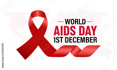 Celebration of World AIDS Day of awareness, honor, support, prevention, and treatment of HIV/AIDS is held on December 1. A concept for healthcare and medicine. Design for cards, prints, social media .