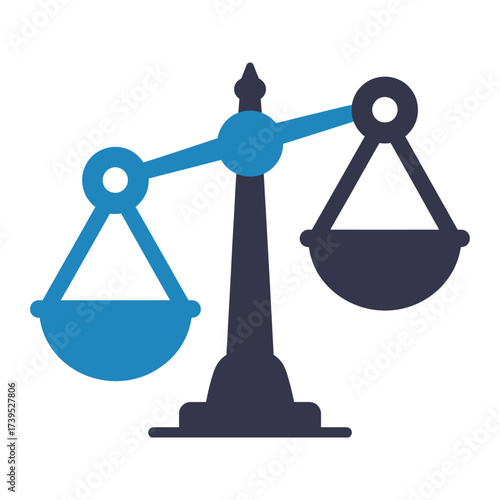 A balanced scale of justice isolated on white background, symbolizing fairness