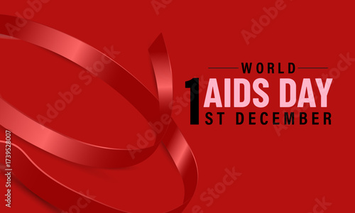 Celebration of World AIDS Day of awareness, honor, support, prevention, and treatment of HIV/AIDS is held on December 1. A concept for healthcare and medicine. Design for cards, prints, social media .