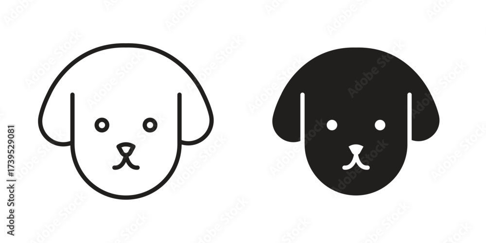 Obraz premium Dog icon outline illustration sign