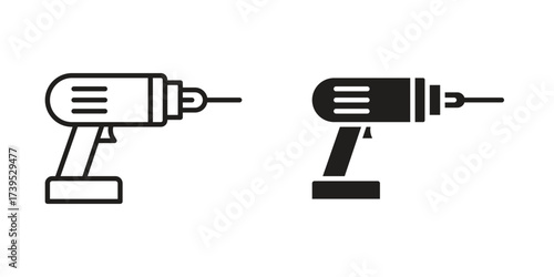 Drill icon outline illustration sign