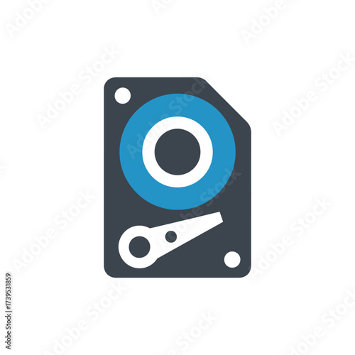 Hard drive disk isolated on white background for data storage and backup