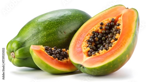 Wallpaper Mural Fresh Papaya Cut in Half Showing Seeds Torontodigital.ca