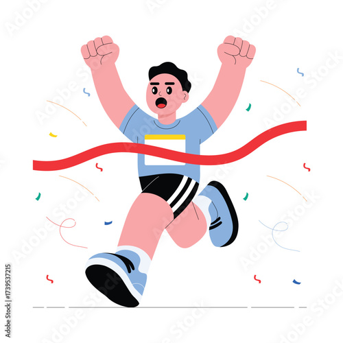Race Winner Flat Illustration