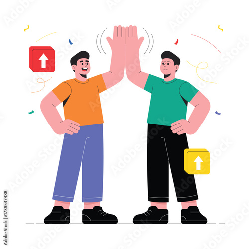 Collaborative Success Flat Illustration