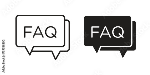 FAQs icon outline illustration sign