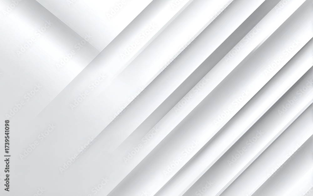 Obraz premium Abstract background featuring overlapping, diagonal, white stripes with soft gradient shadows