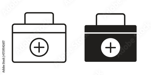 First aid icon outline illustration sign
