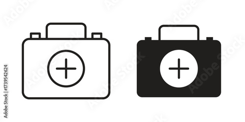 First aid kit icon outline illustration sign
