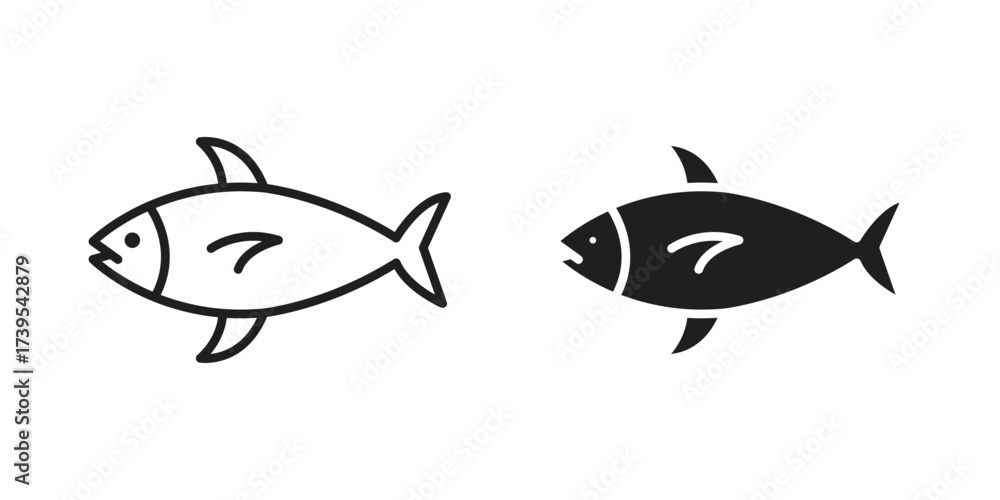 Fototapeta premium Fish icon outline illustration sign