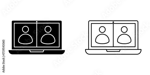 Video Call icon set on white background