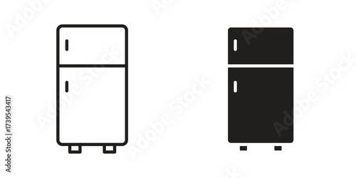 Fridge icon outline illustration sign