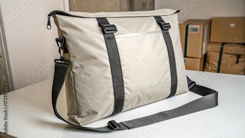 Stylish and functional gray messenger bag with adjustable strap for daily use