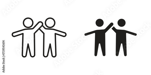 Friends icon outline illustration sign