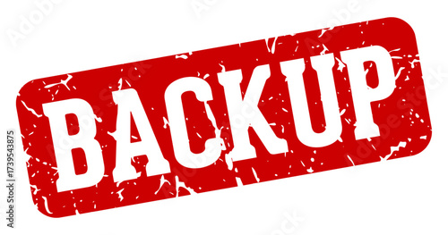 backup rectangular sign. backup stamp