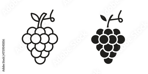 Grapes icon outline illustration sign