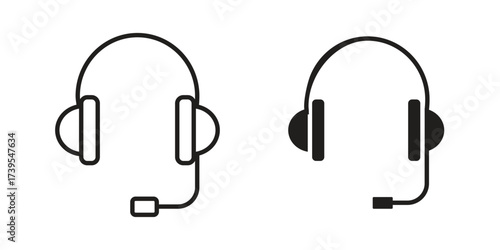 Headphone icon outline illustration sign