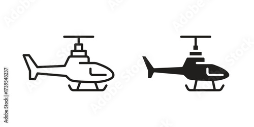 Helicopter icon outline illustration sign