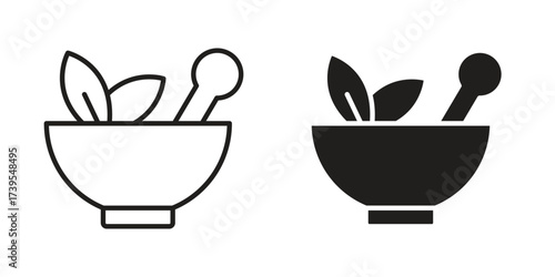 Herbal medicine icon outline illustration sign