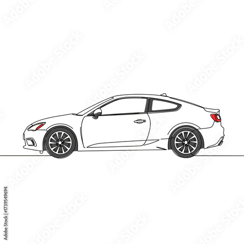 Elegant car side view illustration in minimalist style  