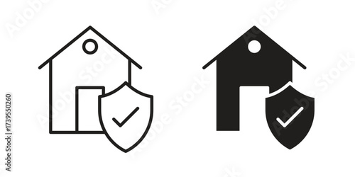 Home insurance icon outline illustration sign