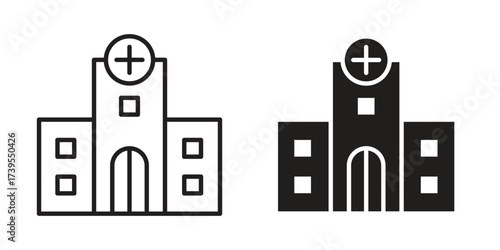 Hospital icon outline illustration sign