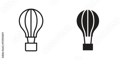 Hot air balloon icon outline illustration sign