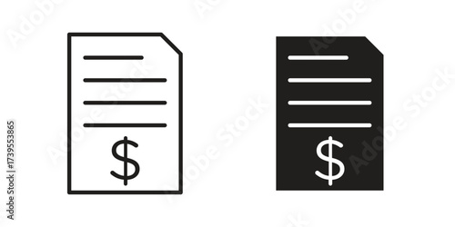 Invoice icon outline illustration sign