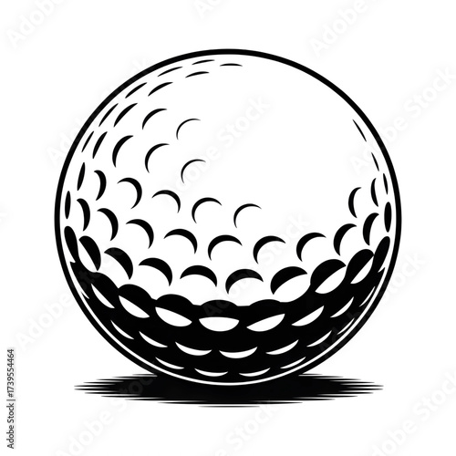 Golf ball illustration line art coloring page 