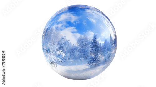 Wallpaper Mural Crystal ball with snow background isolated on a Transparent background, PNG file. Torontodigital.ca