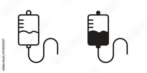 IV bag icon outline illustration sign