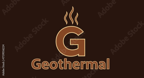 Partial 'Geot' Text and Brown Circle Logo Element on Warm Brown Background, Flat Vector Elements, Vector Illustration, Simple Vector, Stylized Vector Drawing, Vector Template, Clean Vector Style,