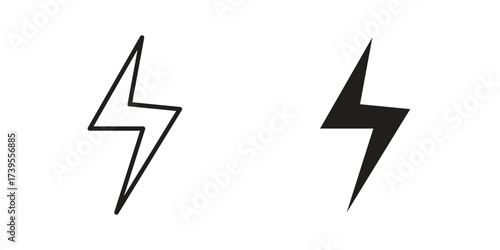 Lightning icon outline illustration sign