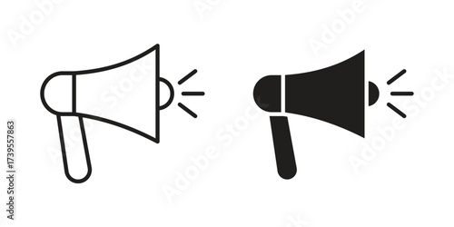 Loud Speaker icon outline illustration sign