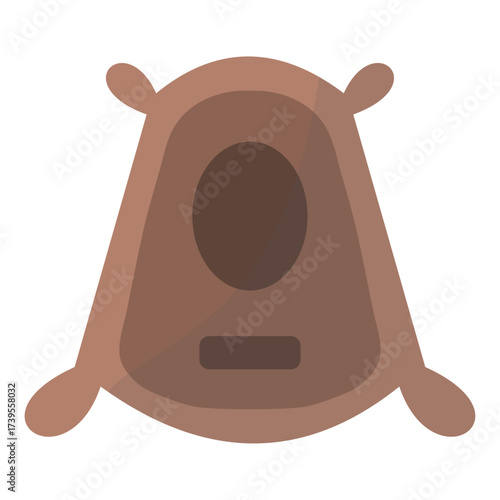 Flat Design Rustic Bale of Hay Isolated Illustration Element
