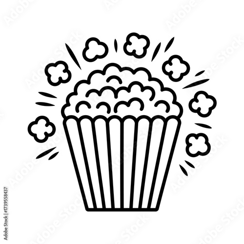 Vector art of popcorn bucket icon in vector format design