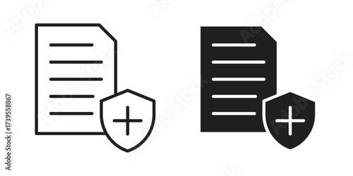 Medical insurance icon outline illustration sign