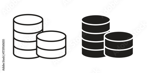 Money coin icon outline illustration sign