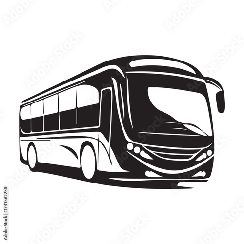 Cartoon vector illustration of a big bus with a cute and attractive design