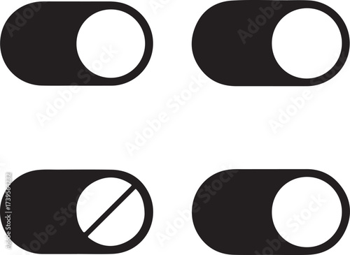 Black toggle switch icons disabled