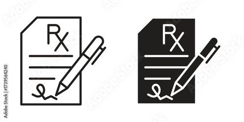 Prescription icon outline illustration sign