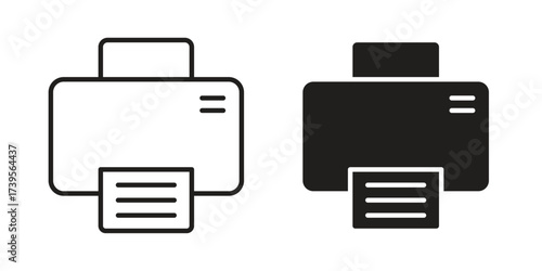 Print icon outline illustration sign
