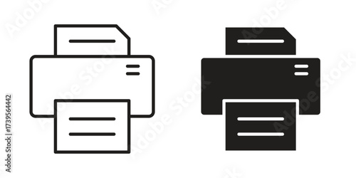 Printer icon outline illustration sign
