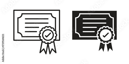 Qualification icon outline illustration sign