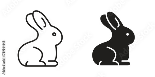 Rabbit icon outline illustration sign
