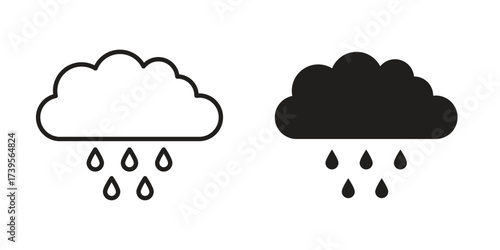 Rain icon outline illustration sign